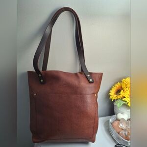 Portland Leather Tote Bag - Nutmeg EUC